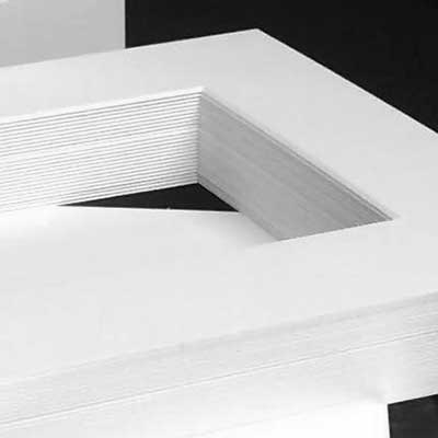 Beveled Edge White 5x7 w/ 4x6 Mat