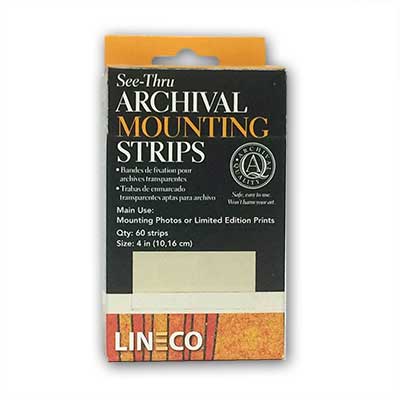 Lineco® 4 inch See-Thru Mounting Strips (60/Pkg.)
