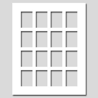 16x20 Pre Cut Collage Photo Mat - 8x12 x 1, 4x4 x 6 Windows