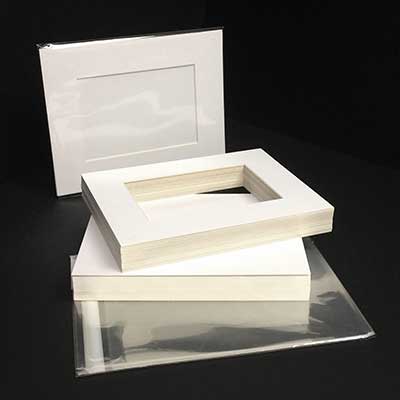MAT BOARD SHOW KIT - Economy Cream Core in Smooth White